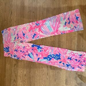 Lilly Pulitzer Pink and Blue Floral Womens Pants